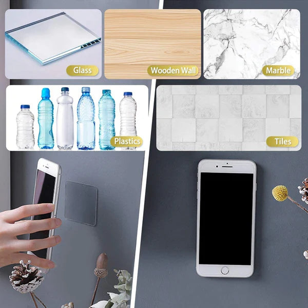Nano Double-Sided Tape(0.8mm, 5pc) – Strong Waterproof Transparent Adhesive | Traceless, Removable & Reusable Wall Mounting Gel Tape.