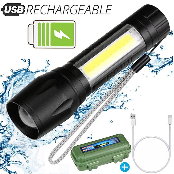 Ultra-Bright LED Flashlight Torch – Rechargeable, Compact & Waterproof | Emergency & Outdoor Use