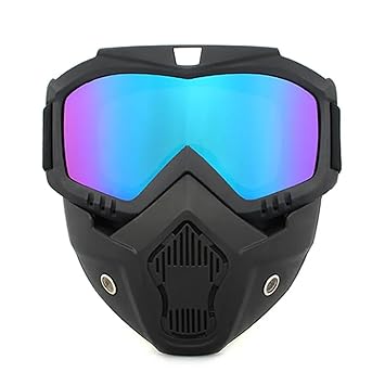 Motorcycle Goggles with Removable Face Mask | Dustproof Windproof Riding Glasses for Bikers