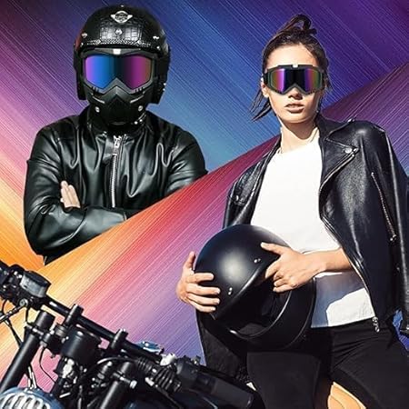 Motorcycle Goggles with Removable Face Mask | Dustproof Windproof Riding Glasses for Bikers