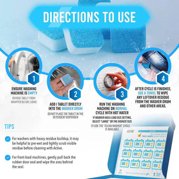 PowerClean Pro Washing Machine Tablets 12pcs