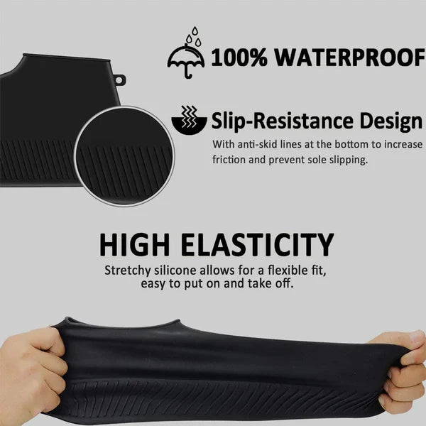 Premium Waterproof Silicone Shoe Covers – Reusable, Foldable, Anti-Slip Rain Boot Protectors (Large Size)