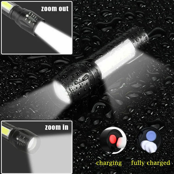Ultra-Bright LED Flashlight Torch – Rechargeable, Compact & Waterproof | Emergency & Outdoor Use