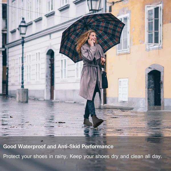 Premium Waterproof Silicone Shoe Covers – Reusable, Foldable, Anti-Slip Rain Boot Protectors (Large Size)