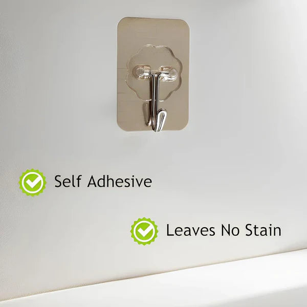 Plastic Adhesive Wall Hook – Waterproof & Oil-Proof, Seamless Utility Hook | No-Drill, Transparent & Strong (1 Pc, 5.5×3.5 cm)