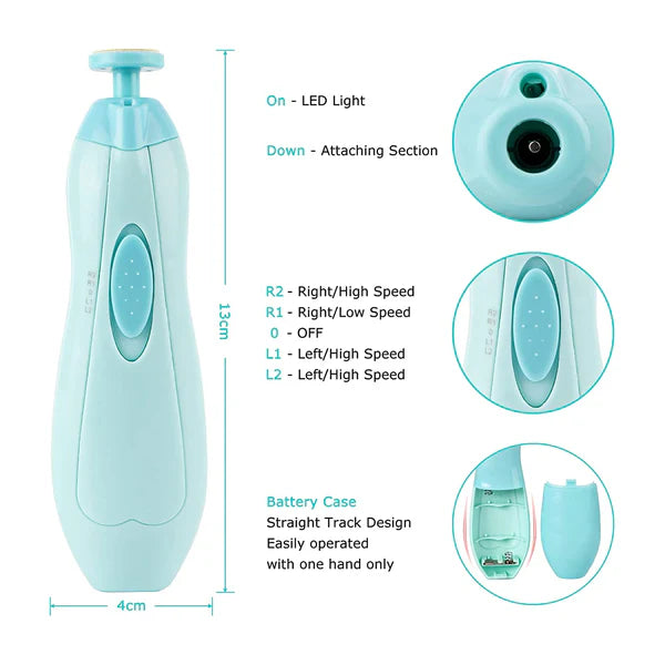 Electric Premium LED Baby Nail Trimmer Kit