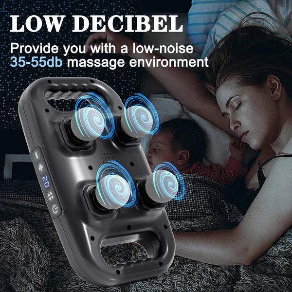 TheraPanel 4-Head Massage Gun – Deep Tissue Pain Relief for Muscles