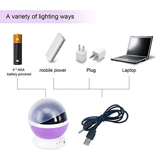 Romantic Sky Star Master Night Light Projector Lamp with USB LED Rotation (Multi)