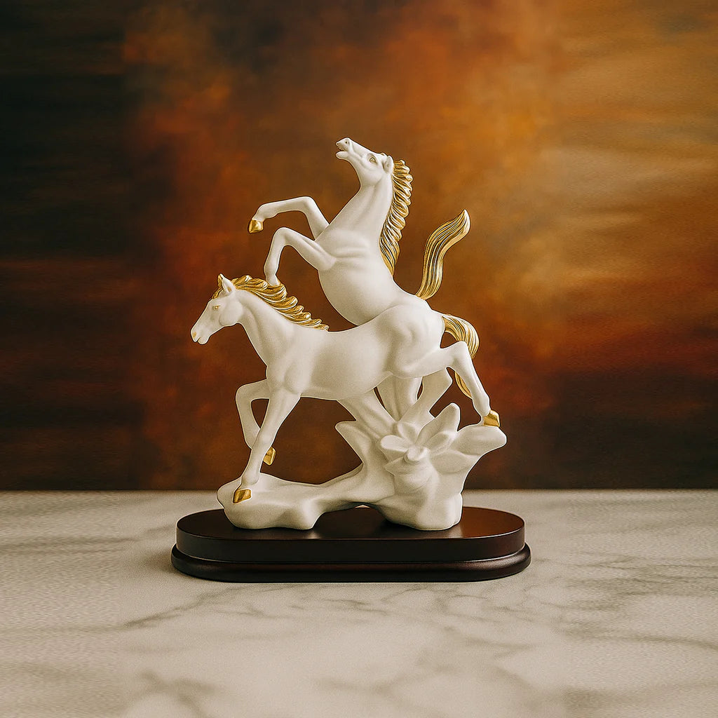 Running Horse Statue for Home & Office – Vaastu Shastra Decorative Showpiece for Wealth, Success & Prosperity (Black, Made in India)