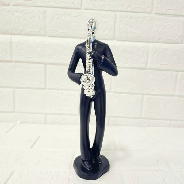 Musician Electric Guitar Figurine – Modern White Resin Decorative Sculpture | Artistic Showpiece for Home, Office & Studio (33.5 cm)
