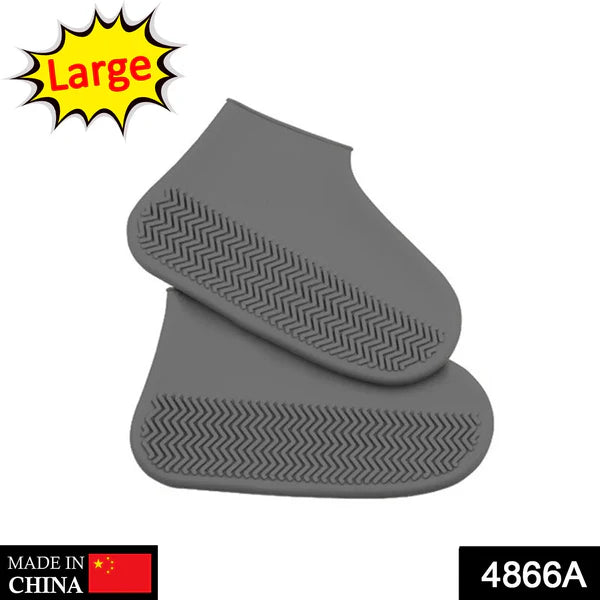 Premium Waterproof Silicone Shoe Covers – Reusable, Foldable, Anti-Slip Rain Boot Protectors (Large Size)
