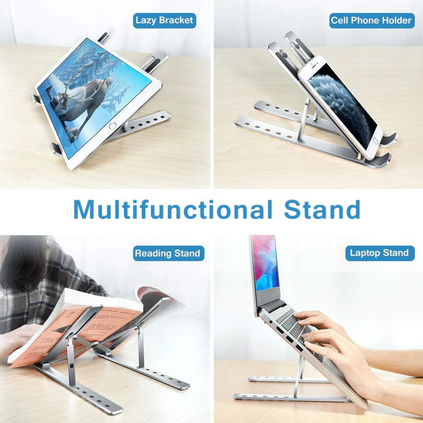 Adjustable Portable Laptop Stand for Desk – Ergonomic & Foldable