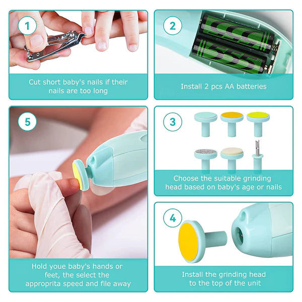 Electric Premium LED Baby Nail Trimmer Kit