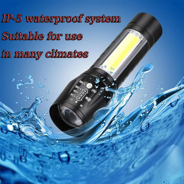 Ultra-Bright LED Flashlight Torch – Rechargeable, Compact & Waterproof | Emergency & Outdoor Use