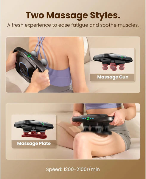 TheraPanel 4-Head Massage Gun – Deep Tissue Pain Relief for Muscles