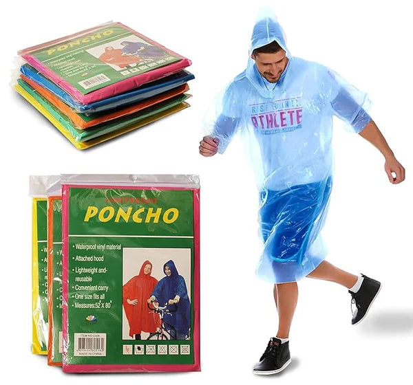 Poncho Raincoat, Emergency Raincoats with Hoods