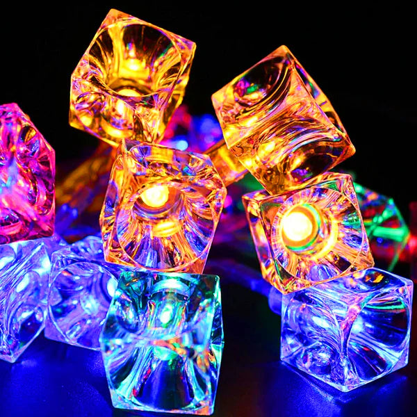Ice Cube LED String Lights – 14 Multicolor Decorative Fairy Lights