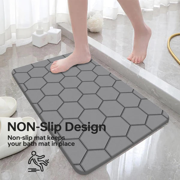 Diatomaceous Earth Stone Bath Mat β Ultra Absorbent, Fast Drying, Non-Slip Pink Marble Bathroom Mat | Luxury & Eco-Friendly
