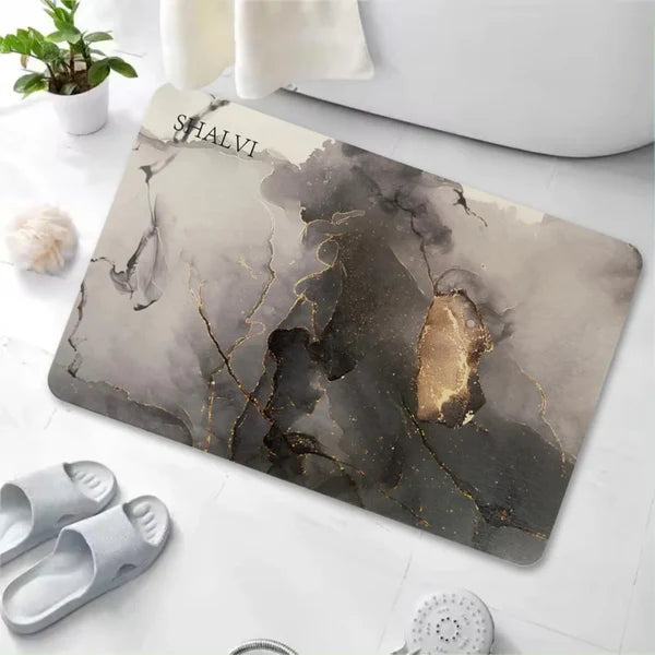Diatomaceous Earth Stone Bath Mat β Ultra Absorbent, Fast Drying, Non-Slip Pink Marble Bathroom Mat | Luxury & Eco-Friendly