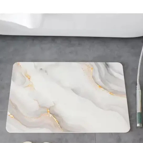 Diatomaceous Earth Stone Bath Mat β Ultra Absorbent, Fast Drying, Non-Slip Pink Marble Bathroom Mat | Luxury & Eco-Friendly