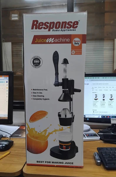 Heavy Duty Hand Press Juicer Machine – Manual Fruit Juicer for Oranges, Pomegranate, Citrus | 12-Month Warranty | Stainless Steel & Cast Iron