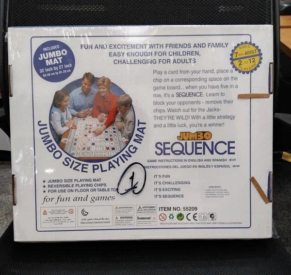 Jumbo Sequence Game 55209 β Strategic Family Board Game for Kids & Adults | Fun, Learning & Entertainment