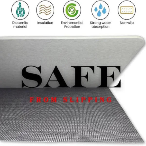 Diatomaceous Earth Stone Bath Mat β Ultra Absorbent, Fast Drying, Non-Slip Pink Marble Bathroom Mat | Luxury & Eco-Friendly
