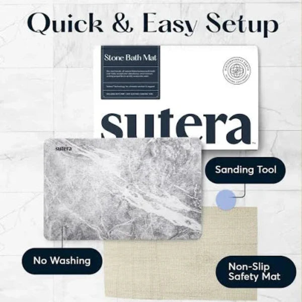Diatomaceous Earth Stone Bath Mat β Ultra Absorbent, Fast Drying, Non-Slip Pink Marble Bathroom Mat | Luxury & Eco-Friendly