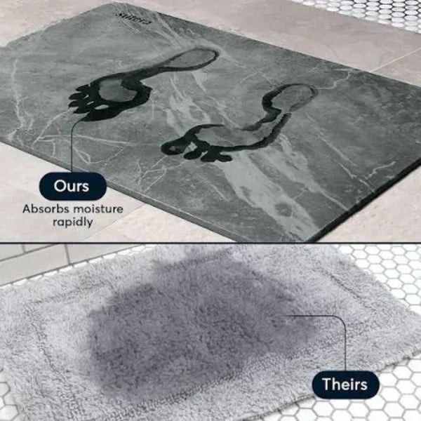 Diatomaceous Earth Stone Bath Mat β Ultra Absorbent, Fast Drying, Non-Slip Pink Marble Bathroom Mat | Luxury & Eco-Friendly