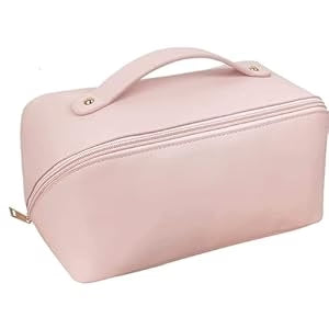 Premium Leather Cosmetic Bag Makeup Organizer | Travel Vanity Pouch for Women & Girls
