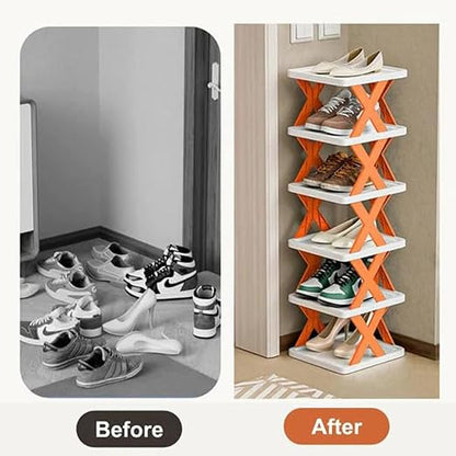6 Layer Shoe Rack Stand for Home | Space-Saving Shoe Organizer for Entryway & Bedroom