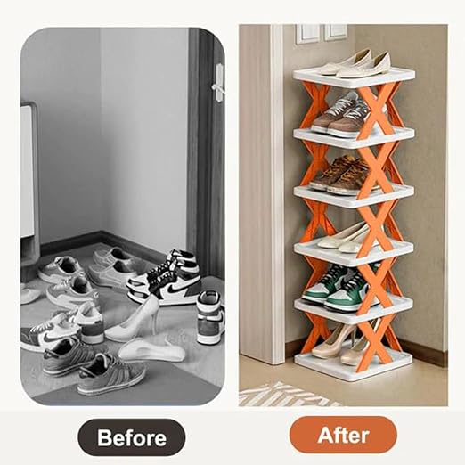 6 Layer Shoe Rack Stand for Home | Space-Saving Shoe Organizer for Entryway & Bedroom