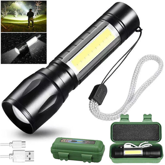 Ultra-Bright LED Flashlight Torch – Rechargeable, Compact & Waterproof | Emergency & Outdoor Use