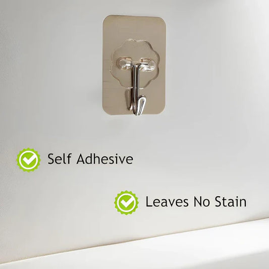 Plastic Adhesive Wall Hook – Waterproof & Oil-Proof, Seamless Utility Hook | No-Drill, Transparent & Strong (1 Pc, 5.5×3.5 cm)