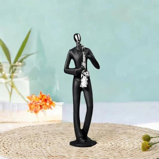 Musician Electric Guitar Figurine – Modern White Resin Decorative Sculpture | Artistic Showpiece for Home, Office & Studio (33.5 cm)