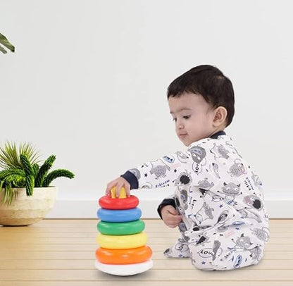 BABY KIDS TEDDY STACKING RING EDUCATIONAL TOY 6PC