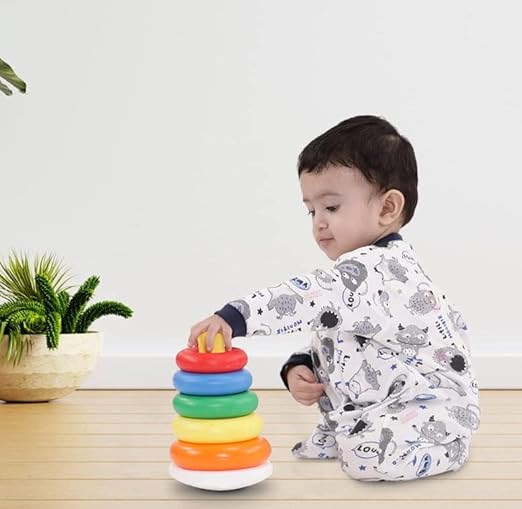 BABY KIDS TEDDY STACKING RING EDUCATIONAL TOY 6PC