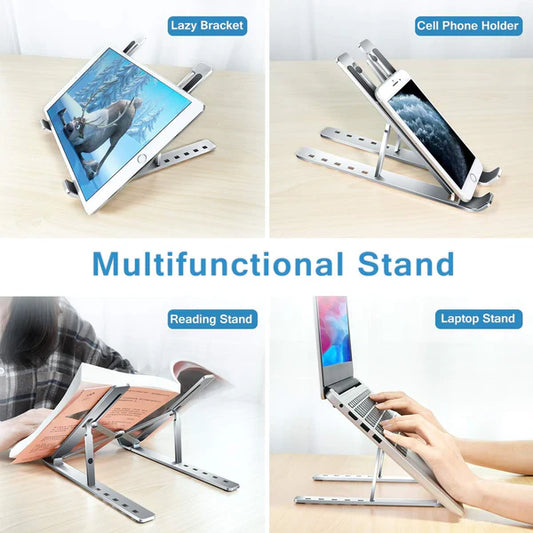Adjustable Portable Laptop Stand for Desk – Ergonomic & Foldable