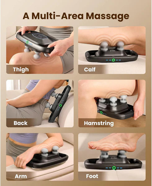 TheraPanel 4-Head Massage Gun – Deep Tissue Pain Relief for Muscles