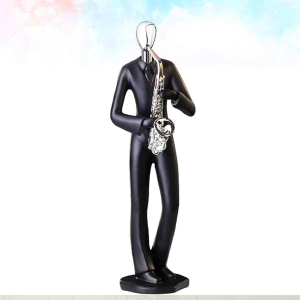 Musician Electric Guitar Figurine – Modern White Resin Decorative Sculpture | Artistic Showpiece for Home, Office & Studio (33.5 cm)