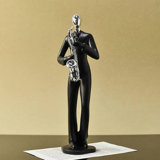 Musician Electric Guitar Figurine – Modern White Resin Decorative Sculpture | Artistic Showpiece for Home, Office & Studio (33.5 cm)