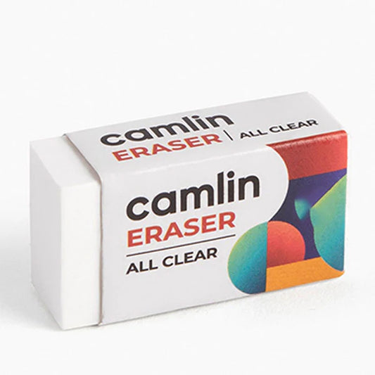 Camlin All Clear Eraser – Smooth, Dust-Free & Gentle Erasing | Single Pack