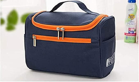 Blue Cosmetic Bag | Travel-Friendly Makeup Organizer | Spacious & Stylish