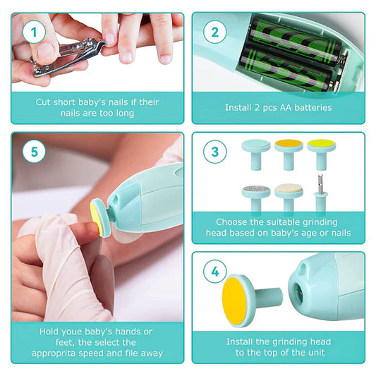 Electric Premium LED Baby Nail Trimmer Kit