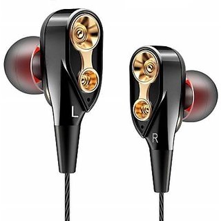 4D Bass Wired Earphones – Dual Dynamic Drivers, Deep Bass & Noise Isolation
