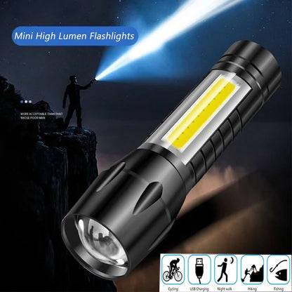 Ultra-Bright LED Flashlight Torch – Rechargeable, Compact & Waterproof | Emergency & Outdoor Use