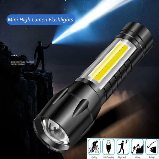 Ultra-Bright LED Flashlight Torch – Rechargeable, Compact & Waterproof | Emergency & Outdoor Use