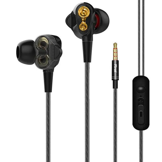 4D Bass Wired Earphones – Dual Dynamic Drivers, Deep Bass & Noise Isolation