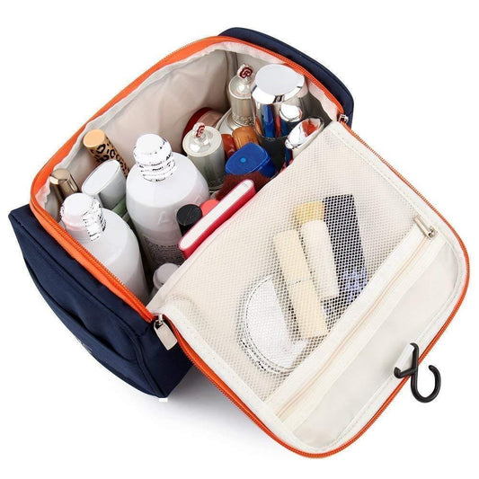 Blue Cosmetic Bag | Travel-Friendly Makeup Organizer | Spacious & Stylish