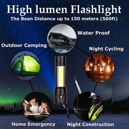 Ultra-Bright LED Flashlight Torch – Rechargeable, Compact & Waterproof | Emergency & Outdoor Use